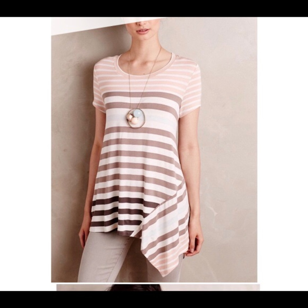 MOVING SALE! Anthropologie Asymmetric Striped Tee